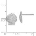 thumbnail image 3 of 14k White Gold Beaded Scallop Shell Post Earrings, 3 of 7