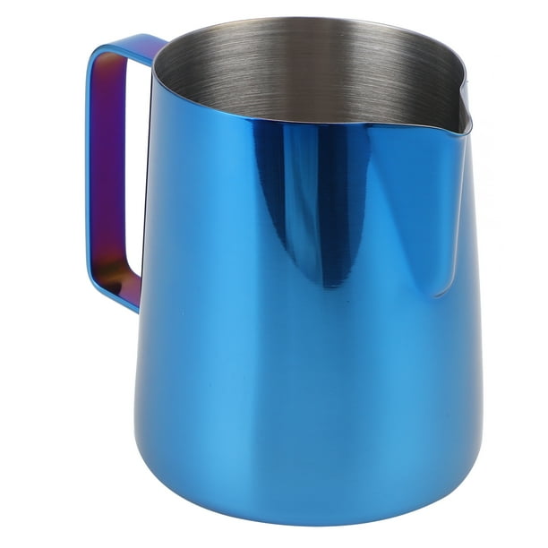 Jarra para café, jarra para espumar leche, jarra para café, utensilios para preparar café, sin báscula, 350 ml, color azul