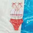 thumbnail image 3 of Aayomet Ensemble Bikini String pour Femmes Maillot de Bain Bikini Taille Haute (Rose Vif, S), 3 of 5