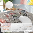 thumbnail image 2 of Christmas Cute Bedding Duvet Cover Set Queen Size 4 Pieces Snowman Grey Texture Soft Twill Plush Quilt Cover, Include 1 Duvet Cover 1 Flat Sheet And 2 Pillow, 2 of 7