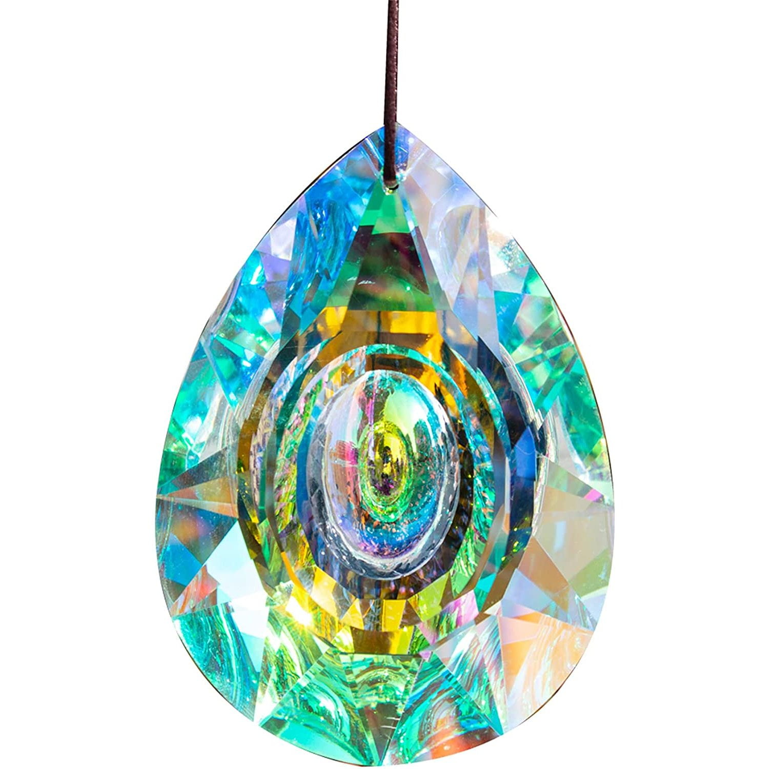 76mm Rainbow Crystal Suncatcher Chandelier Lamp Hanging Pendant Home Decor 