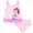 Pink, variant on Ms. Rachel Racerback UPF 50+ Peplum Tankini Top and Bikini Bottom Swim Set Infant to Toddler