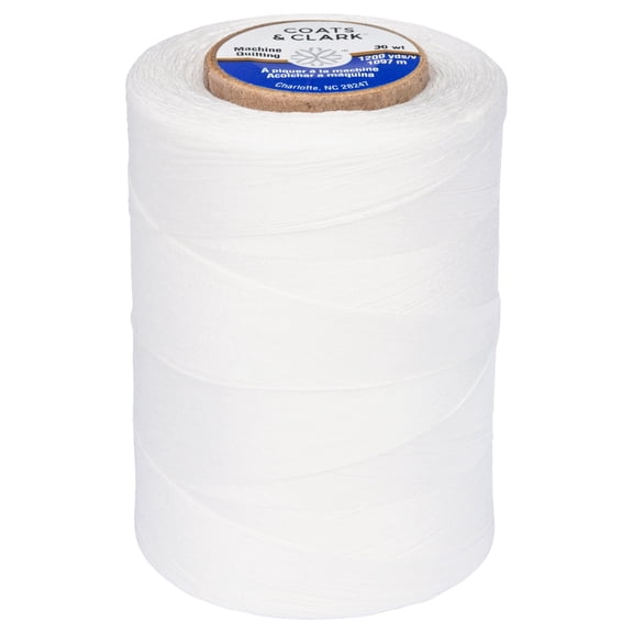 Coats & Clark 100% Cotton Sewing Thread, 1200 yd Size 50, Winter White