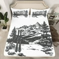 thumbnail image 2 of jejeloiu Ski Sport Game Twin Sheet Sets,Winter Narural Scenery Twin Fitted Sheet,Pine Snow Mountain Scenery Flat Sheet For Men Women,Breathable Home Decor,3pcs, 2 of 7