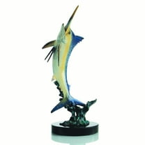 SPI Brass Excited Blue Marlin Statue