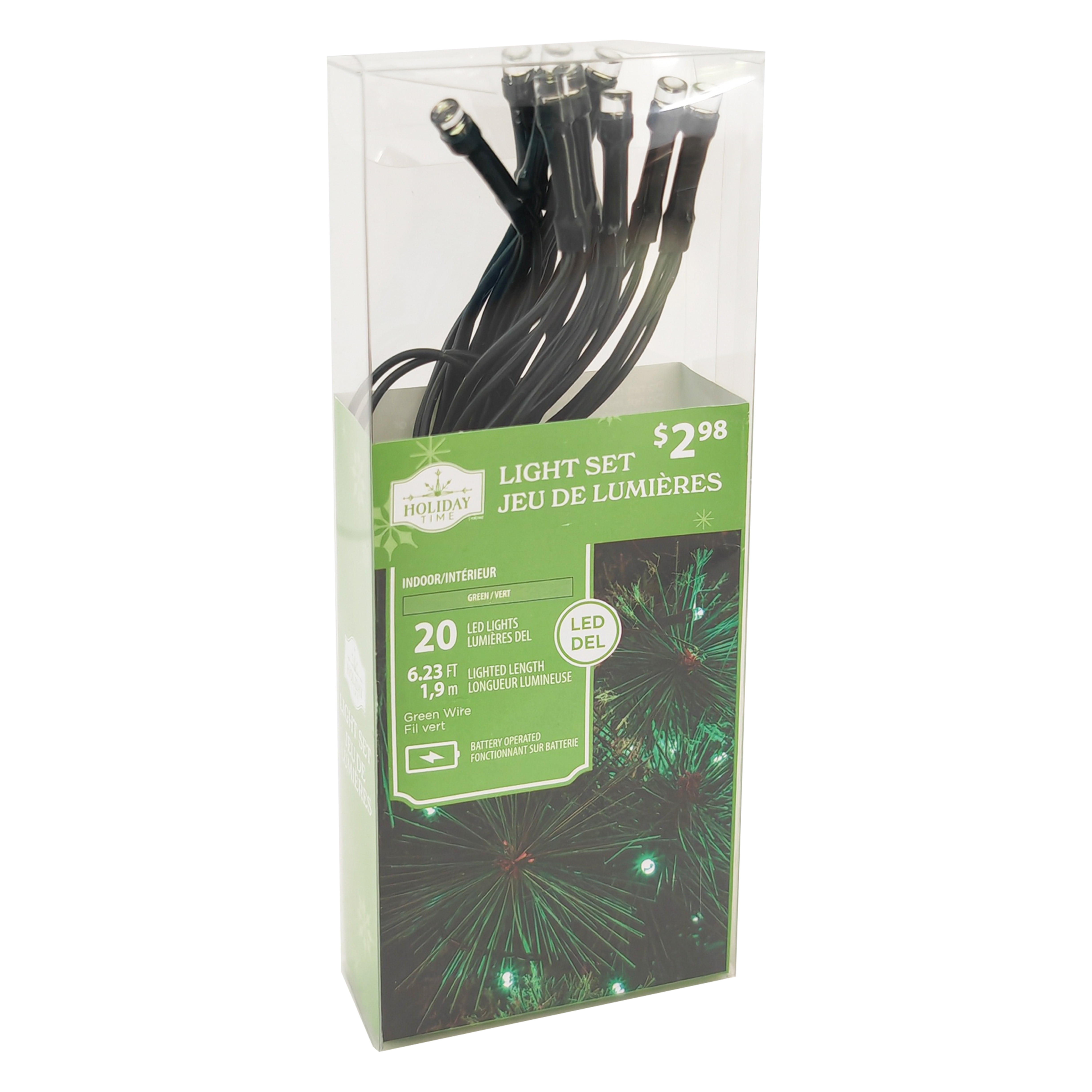 Holiday Time 20 5MM Battery Operated LED String Light, Green, 20 5MM B/O LED STRING LIGHT