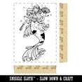 thumbnail image 2 of Asian Koi Mermaid in Japanese Kimono Rectangle Rubber Stamp Stamping Scrapbooking Crafting - Small 1.7in, 2 of 7