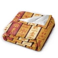 thumbnail image 2 of DouZhe Ultra-Soft Micro Fleece Lightweight Flannel Bed Blanket, Ancient Egypt Hieroglyphic Print Cozy Warm Throw Blankets, 60"x50", 2 of 7