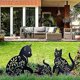 thumbnail image 1 of Estatuas de metal decorativas para jardín de gato, 3 piezas, silueta hueca de gato, decoraciones de estaca con forma de animal, negro, 1 of 3