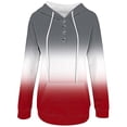 thumbnail image 5 of WEAIXIMIUNG Chandails en Molleton Courts pour Femmes Chandail à Capuchon Automne et Hiver Style de Rue Changeant Progressivement de Couleur Col à Boutons Poche Cordon de Serrage Chandail à Capuchon de Sport Décontracté (2), 5 of 5