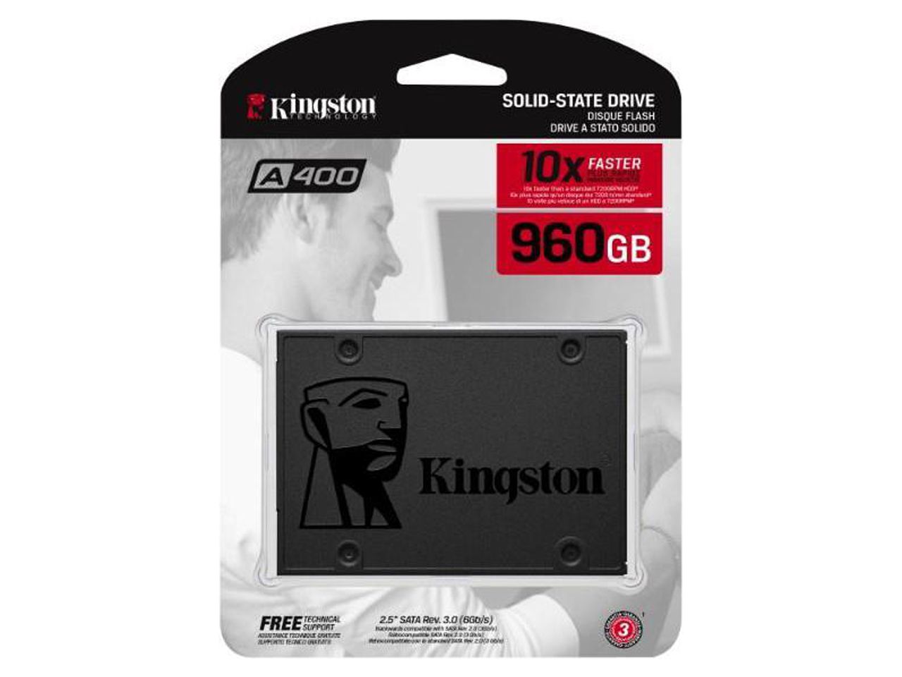 Kingston A400 960GB SATA 3 2.5" Internal SSD - HDD Replacement SA400S37/960G - image 3 of 20