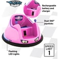 thumbnail image 4 of Flybar 6V Bumper Car for Toddlers Pink, Electric Ride on Toy for Kids Ages 1.5-4 with LED Lights & Safety Belt, 360 Degree Spin, Max Weight of 66 lbs, 4 of 6