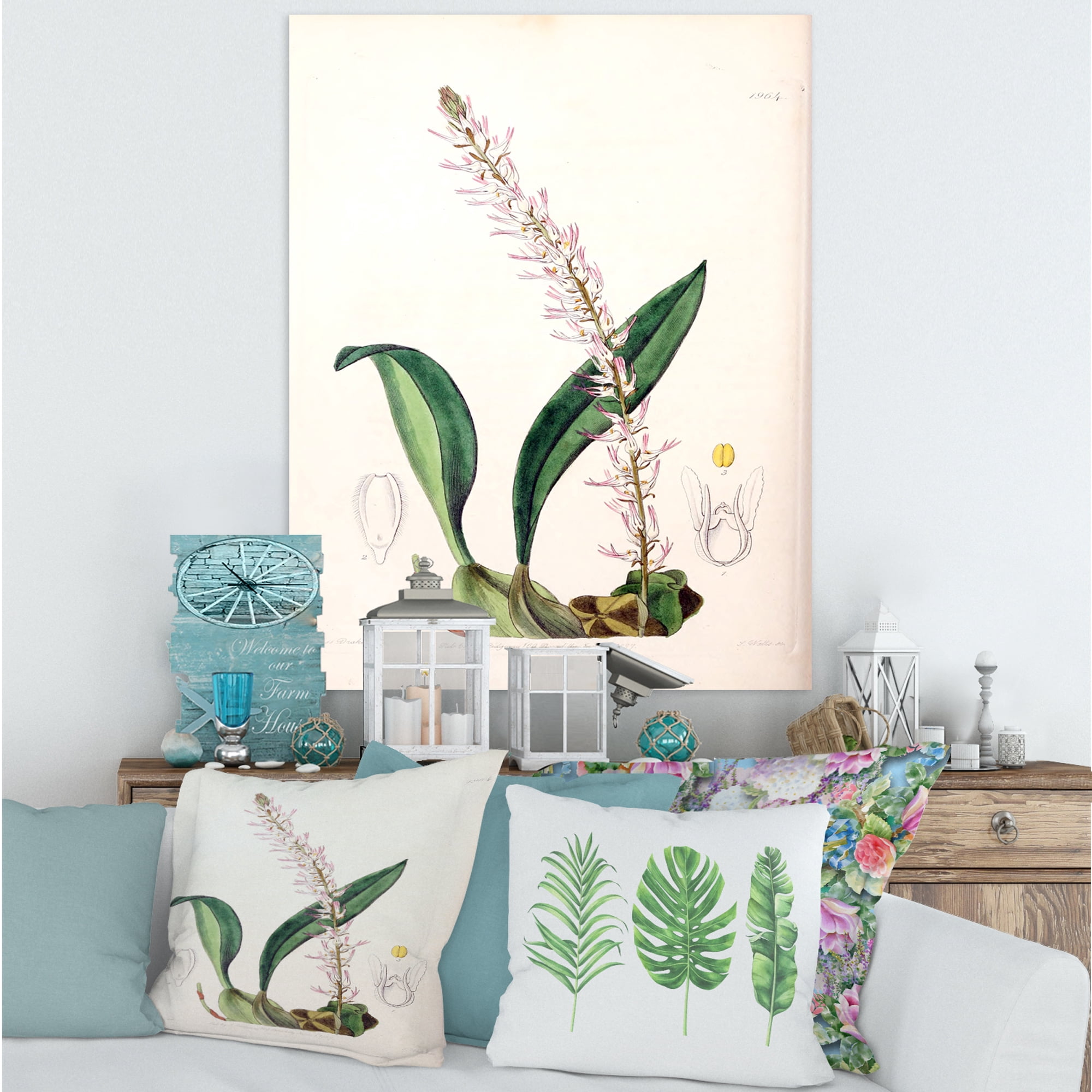 Designart ' Ancient London Plants V ' Traditional Canvas Wall Art Print