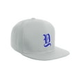 thumbnail image 2 of Daxton Classic Snapback Hat Old English Font Alphabet A to Z Flat Bill Visor Cap, White Hat, Royal Y, 2 of 3