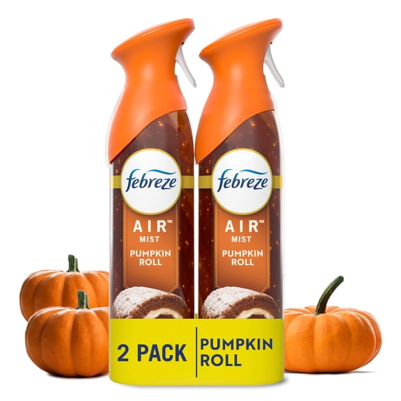 Febreze Odor-Fighting Air Freshener Spray, Room Spray, Pumpkin Roll Air Mist, 8.1 oz, 2ct