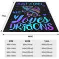 thumbnail image 4 of Dragon Blanket Gifts for Kid Women Just a Girl Who Loves Dragons Soft Warm Lightweight Cozy Retro Floral Dragon Watercolor Throw Blankets for Bed Living Room Sofa Couch Decor 40x50in, 4 of 6