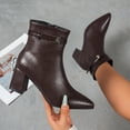 thumbnail image 2 of Taqqpue Women's Ankle Boots Pointed Toe Side Zip Slip On Mid Heel Comfortable Dress Booties for Women Size 5.5-10.5 Fashion Dress Shoes Fall Winter Footwear Casual Walking Daily Wear, 2 of 10