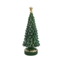 Tabletop Christmas Tree Figurines Set - 7.8 Inch Resin Xmas Trees with Glitter for Rustic Home Decor, Mantel Displays and Indoor Holiday Christmas Decorations