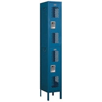 Salsbury Industries 72165BL-U 12 in. W x 78 in. H x 15 in. D Vented Metal Locker-Double Tier-1 Wide-Blue-Unassembled