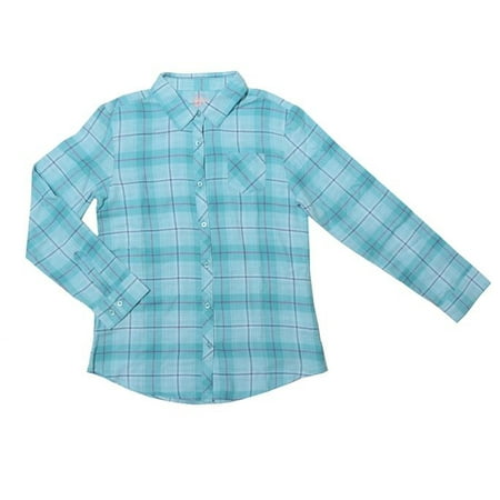 Faded Glory Girls Flannel Plaid Button Down Shirt