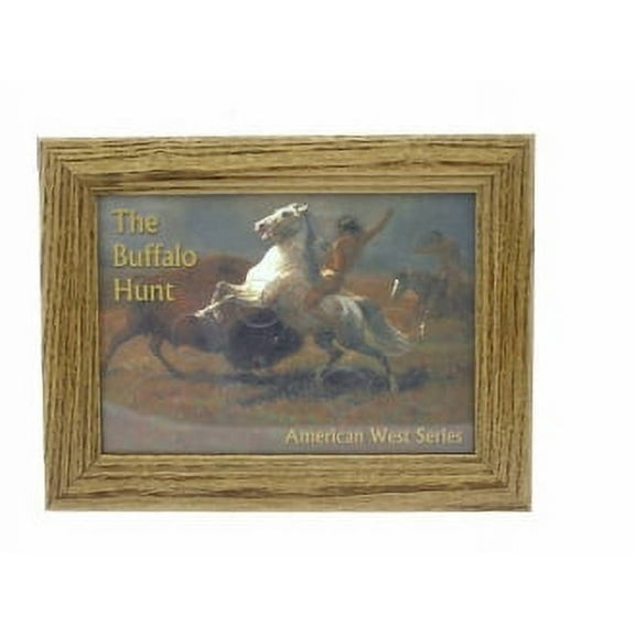 The Buffalo Hunt, American West Series Solid Oak Frames 5x7