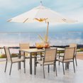 thumbnail image 6 of Outdoor Dining Set, Lofka 7 Piece Patio Dining Table Set for 6 Persons with Cool Textilene Armchairs for Backyard & Garden, Brown, 6 of 10
