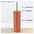 thumbnail image 4 of Terracotta Metal Toilet Brush and Holder Set With Bamboo Lid, 4 of 8