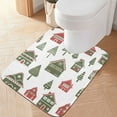 thumbnail image 2 of Yayeee Bath Rug for Bathroom Floor Non Slip Rectangle Fluffy Soft Absorbent Mat, 16"x24", Green Christmas House, 2 of 7