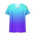 thumbnail image 6 of ibuvkizy Womens Tops Clearance,Short Sleeve Shirts for Women,Women's Fashion Solid Color Short-sleeved V-neck Loose Casual Tops,Plus Size Blouses Shirts,Summer Casual Graphic Tees, 6 of 8
