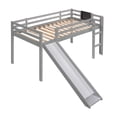 thumbnail image 4 of [ US IN STOCK] Twin size Loft Bed Wood Bed with Slide, Stair and Chalkboard,Gray, 4 of 9