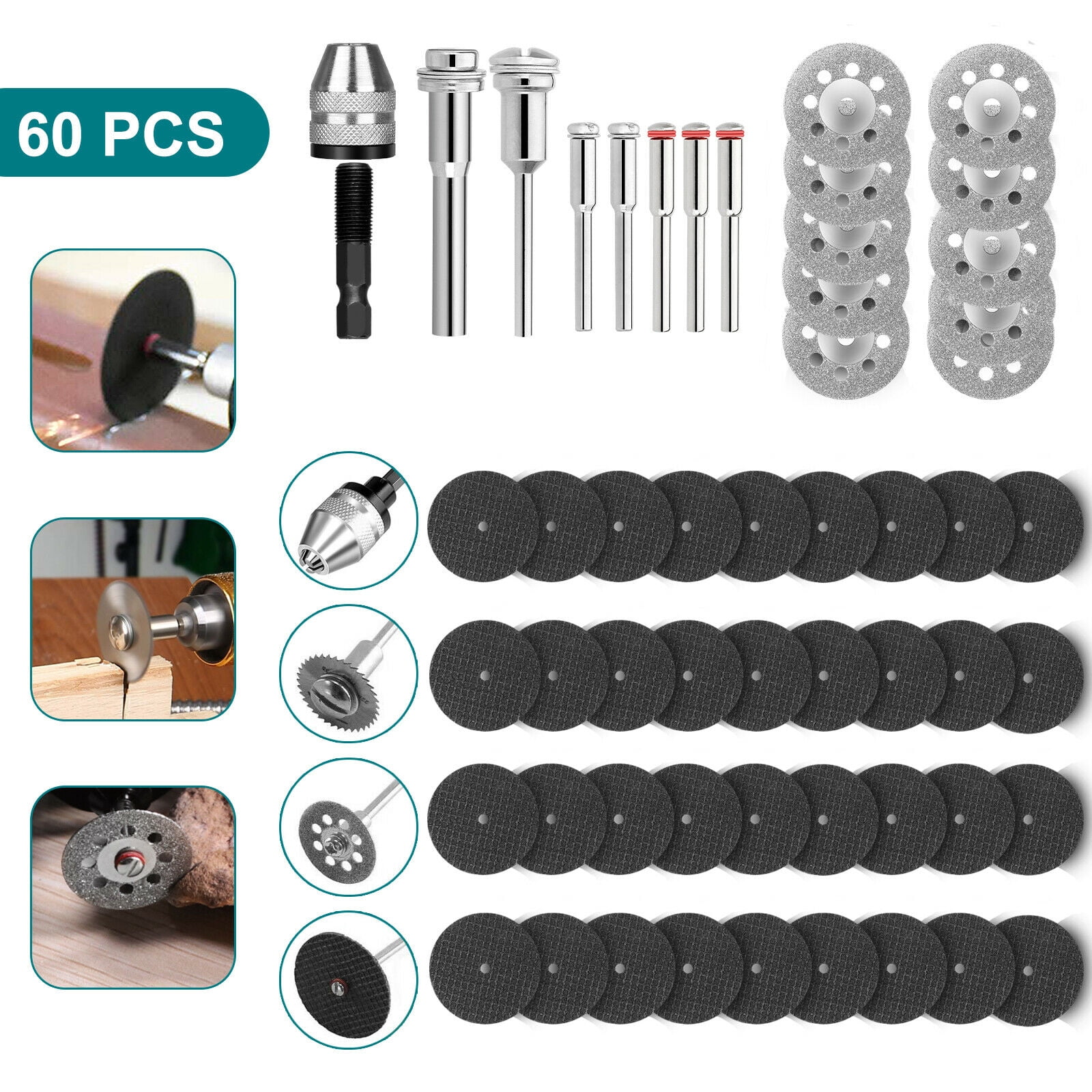 60pcs Diamond Cutting Wheels Discs for Dremel Rotary Tool Accessories Set 60pcs Diamond Cutting Wheels Discs for Dremel Rotary Tool Accessories Set