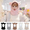 thumbnail image 4 of Women Plush Cute Winter Hats Bear Ear Hat Earflap Earmuff Beanies Caps KHAKI, 4 of 8
