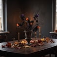 thumbnail image 6 of 22-Inch Halloween Pumpkin Twig Picks - Black Artificial Branches with Orange and Purple Pumpkins, Gothic Vase Filler and Table Floral Arrangement Decor, 6 of 9