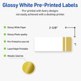 thumbnail image 3 of Avery Labels, 1" x 2-5/8", Glossy White, Double-Dipped Gold Edge, 160ct, 3 of 10