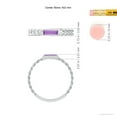 thumbnail image 4 of ANGARA Natural Bezel-Set Baguette Amethyst Solitaire Curb Link Ring in 14K White Gold for Women (Size-6x2mm) | February Birthstone, Anniversary, Jewelry Gift for Women | Natural Amethyst Ring, 4 of 9