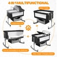 thumbnail image 2 of SHUO Y - 4-in-1 Multi-function Baby Crib with Changing Station, Height Adjustable Bedside Baby Bassinet with Basket & Mosquito Net for 0-24 Months, 22 lbs Capacity (Black), 2 of 11