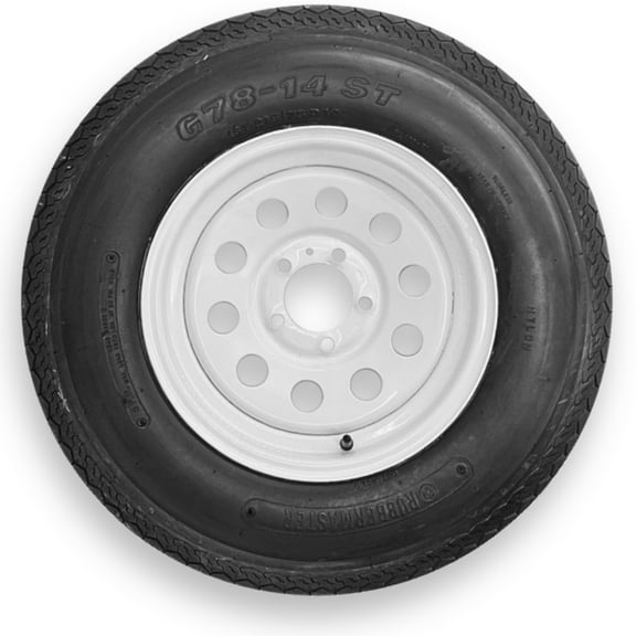 RubberMaster G78-14 (ST215/75D14) 6 Ply Highway Rib Tire and 5 on 4.5 Modular