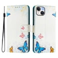 thumbnail image 2 of Compatible for iPhone 12 Mini Wallet Case, Painting Pattern Premium PU Leather [Credit Card Holder] [Wrist Strap] Flip Stand Feature Purse Case Full Protective Pattern Phone Cover, Blue Butterfly, 2 of 17