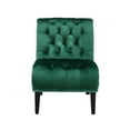 thumbnail image 5 of Tcbosik Velvet Fabric Accent Chair, Modern Button Tufted Upholstered Armless Chair with Wood Legs for Living Room, Bedroom, Green, 5 of 9
