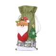 thumbnail image 1 of Naiovety Funda para botella de vino de Navidad, manga con cordón, de comedor, aplique 3D, fundas para beber cerveza, champán, calcetín, Kits de decoración para fiestas Papá Noel, 1 of 6