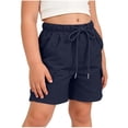 thumbnail image 4 of BXJX Boy's Cargo Shorts, Elastic Waist Relaxed Fit Multiple Pockets Knee Length Summer Shorts Navy Size 4-5 T, 4 of 8