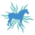 thumbnail image 2 of CafePress - Blue Star Draft Horse -  Round Wood Ornament 4", 2 of 2