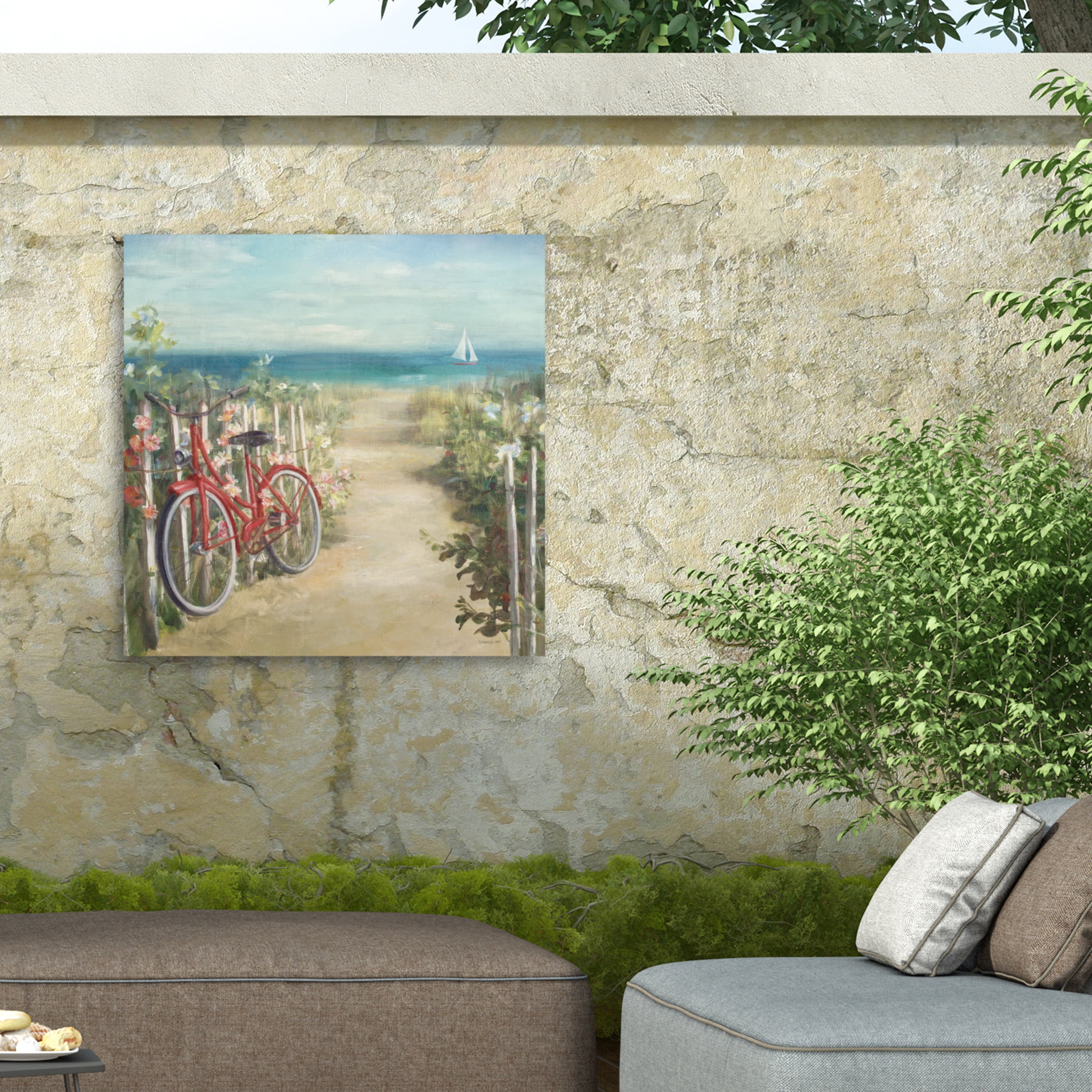Danhui Nai 'Summer Ride Crop Bike' Outdoor Canvas 35x22