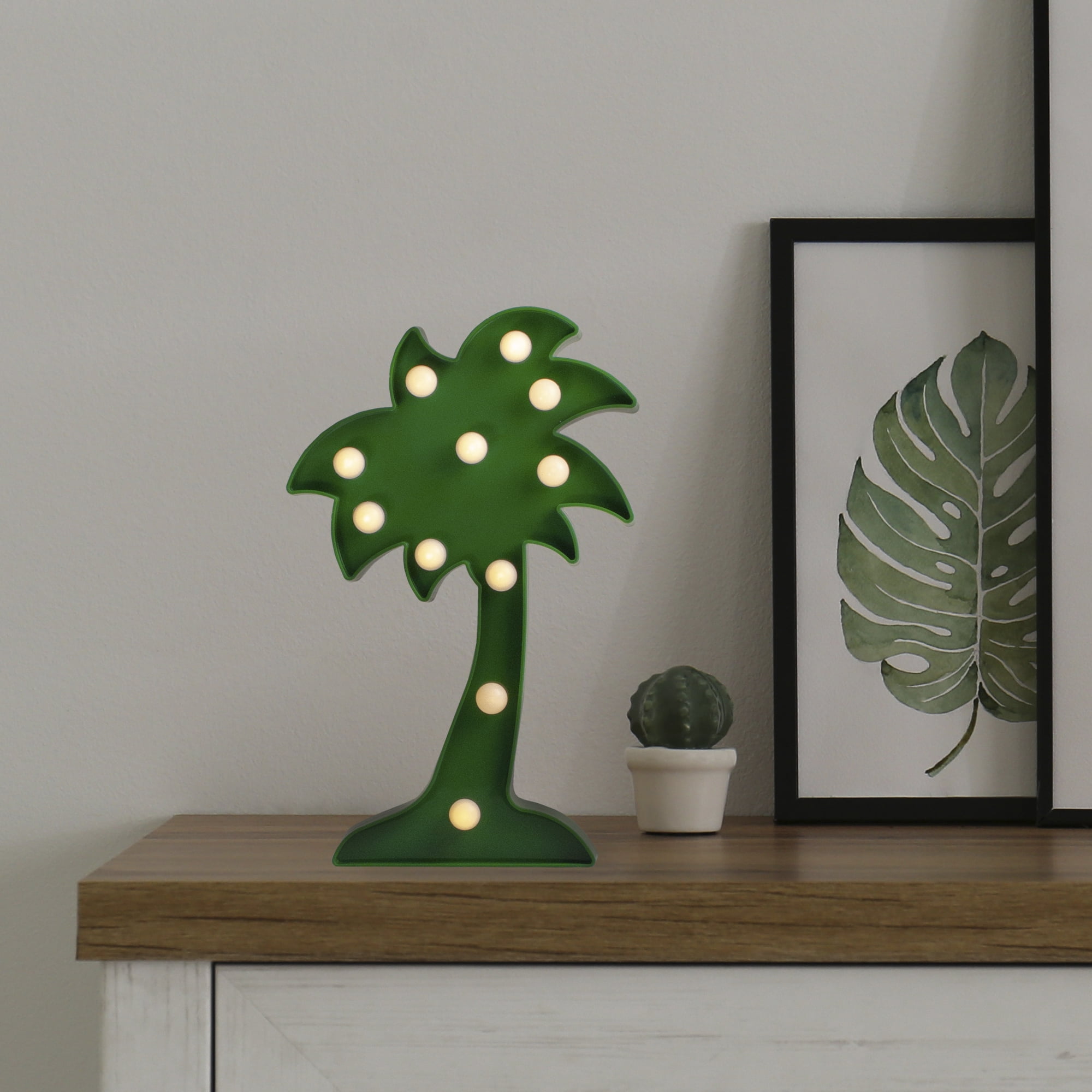 10" Green Palm Tree LED Marquee Wall Sign