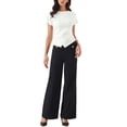 thumbnail image 2 of INSPIRE CHIC Causal T-shirt for Women's Short Sleeve Irregular Hem Crew Neck Summer Basic Tee Tops XS White, 2 of 6