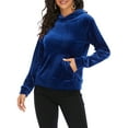 thumbnail image 5 of SHCKE Women Velour Sweatshirt Long Sleeve Hoodie Sweatshirt Warm Pullover Tops Loose Sweatshirt Velour Hoodies Sports Tops Soft Stretch Yoga Jogging Activewear Shirt, 5 of 8