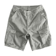 thumbnail image 4 of Resicozy Cargo Shorts for Men Summer Cotton Stretch Casual Shorts with Multi Pockets Outdoor Baggy Cargo Shorts Light Gray 3XL, 4 of 5