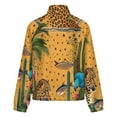 thumbnail image 6 of Jackets for Women Winter Coat Jackets Flannel Stand Collar Jacket(Tropical Jungle Leopard Vibrant Scene,Size:S-4XL), 6 of 7