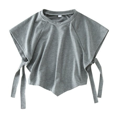 

MPWEGNP Blouse Irregular Toddler Strap 15Y Clothes Kids Sleeve Short Girls T-Shirt Summer Tops Baby Outfits Solid Girls Tops Tees & Shirts Toddler Girl Shirt 4t Name Brand Girl Clothes