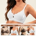 thumbnail image 4 of Qylux Wireless Bras for Women No Underwire Push Up Bras Seamless Full Coverage Comfort Lift Support Soft Everyday bra,White, 4 of 9